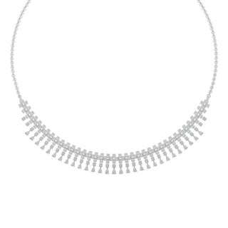 Moonlit Diamond Necklace-White Gold
