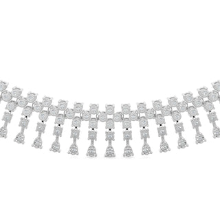 Moonlit Diamond Necklace-White Gold