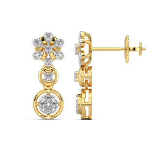 Daisy Dreams Diamond Earrings-Yellow Gold