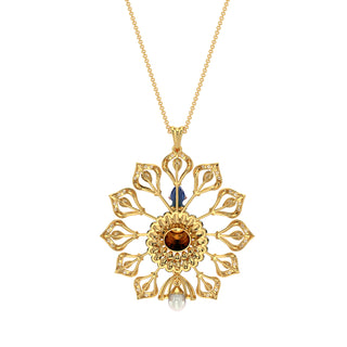 Plume Elegance Pendant-Yellow Gold