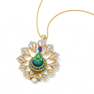 Plume Elegance Pendant-Yellow Gold