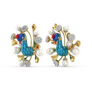Feathered Mirage Earrings-Yellow Gold