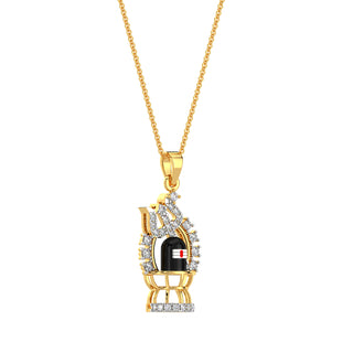 Shiv Shakti Diamond Pendant-Yellow Gold