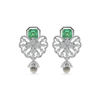Velvet Night Gems Earrings-White Gold