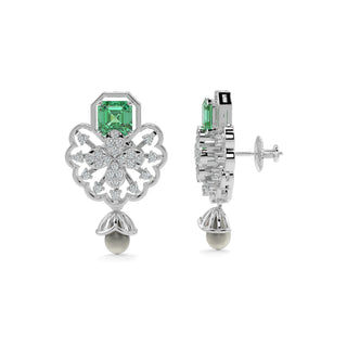 Velvet Night Gems Earrings-White Gold