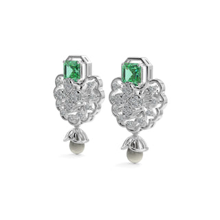 Velvet Night Gems Earrings-White Gold