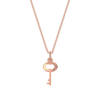 Key Diamond Chain Necklace-Rose Gold