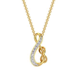 Dual Infinity Diamond Chain Necklace-Yellow Gold