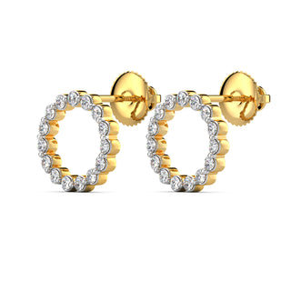 Brilliant Diamond Earrings-Yellow Gold