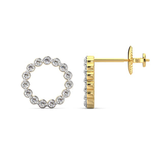 Brilliant Diamond Earrings-Yellow Gold