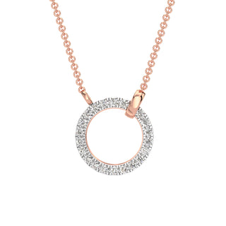 Luna Diamond Chain Necklace-Rose Gold