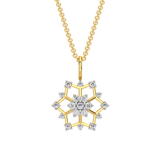 Snowflake Diamond Pendant-Yellow Gold