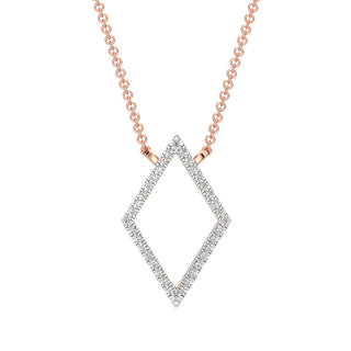 Geometric Diamond Chain Necklace-Rose Gold