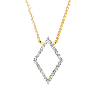 Geometric Diamond Chain Necklace-Yellow Gold