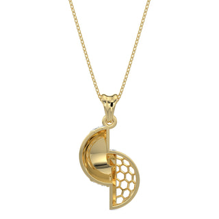 Hexa Halo Pendant-Yellow Gold