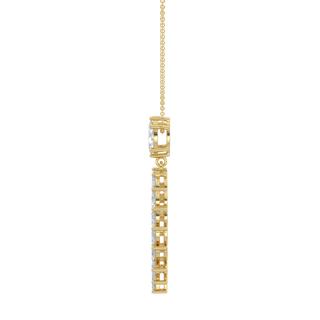 Marquise Halo Chain Necklace-Yellow Gold
