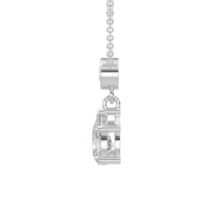 Pear Drop Solitaire Chain Necklace-White Gold