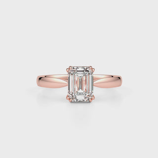 Timeless Emerald LGD Solitaire Ring-Rose Gold