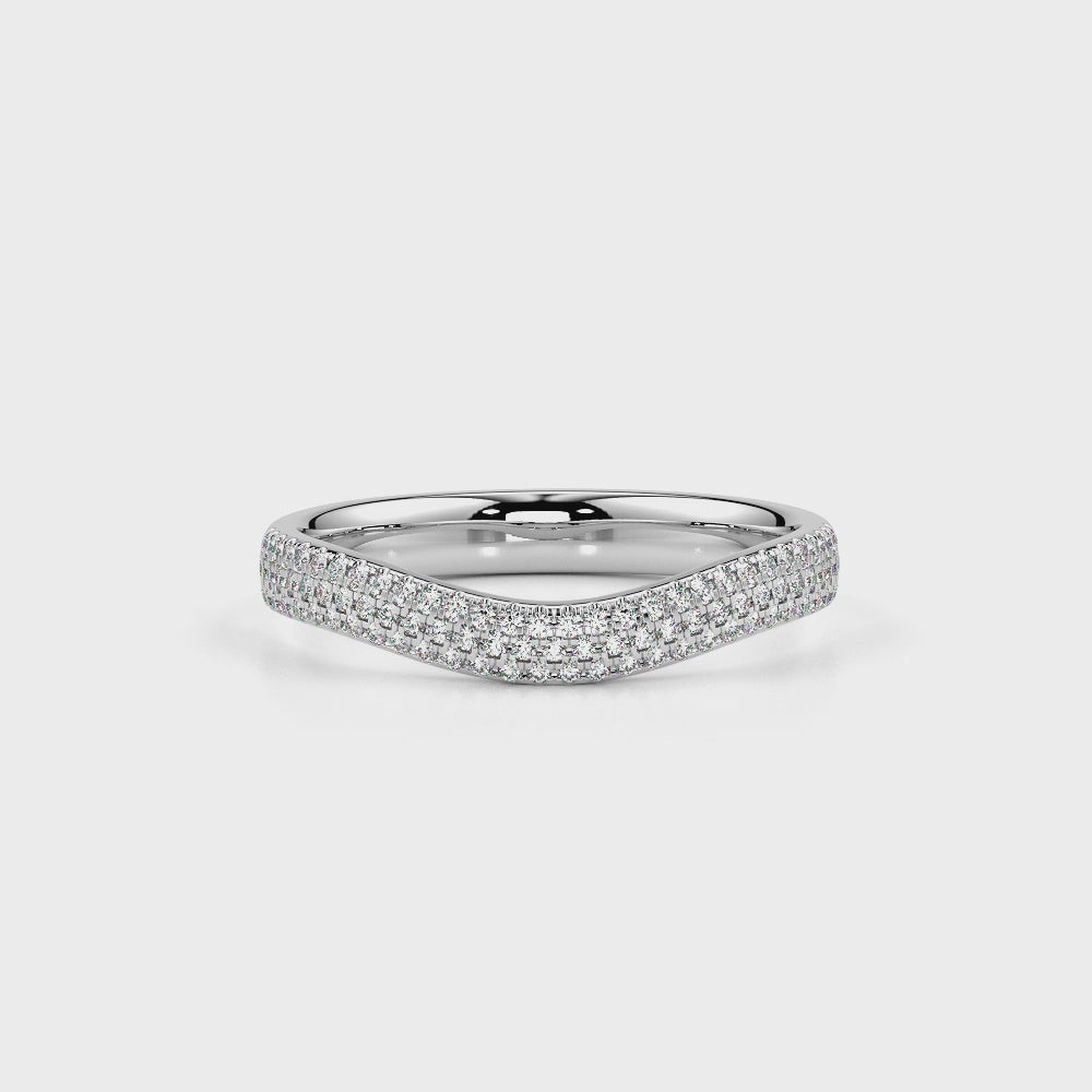 Contour Diamond Band-White Gold