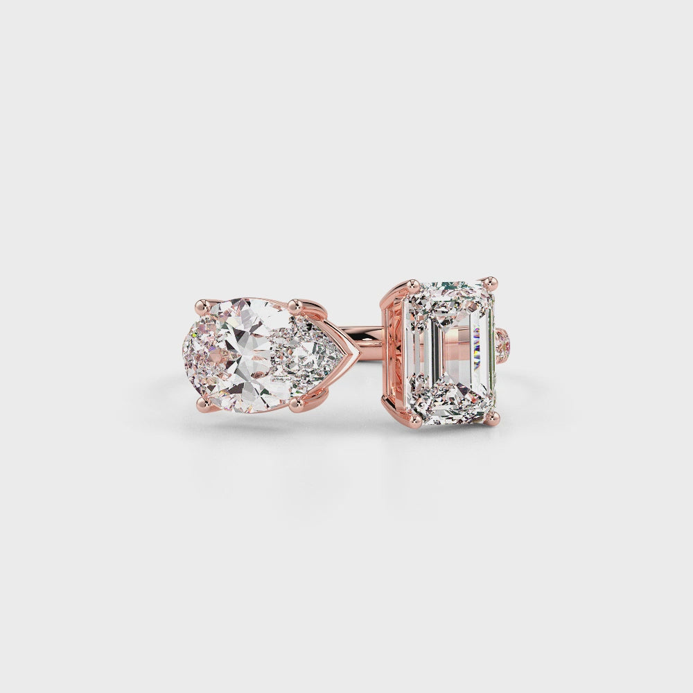 Glistening LGD Solitaire Ring-Rose Gold