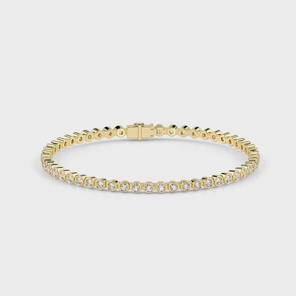 Round Tennis LGD Bracelet-Yellow Gold
