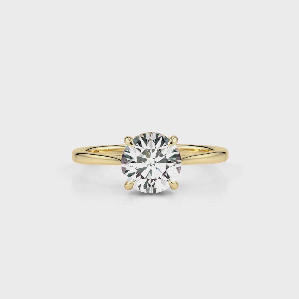 Serene LGD Solitaire Ring-Yellow Gold