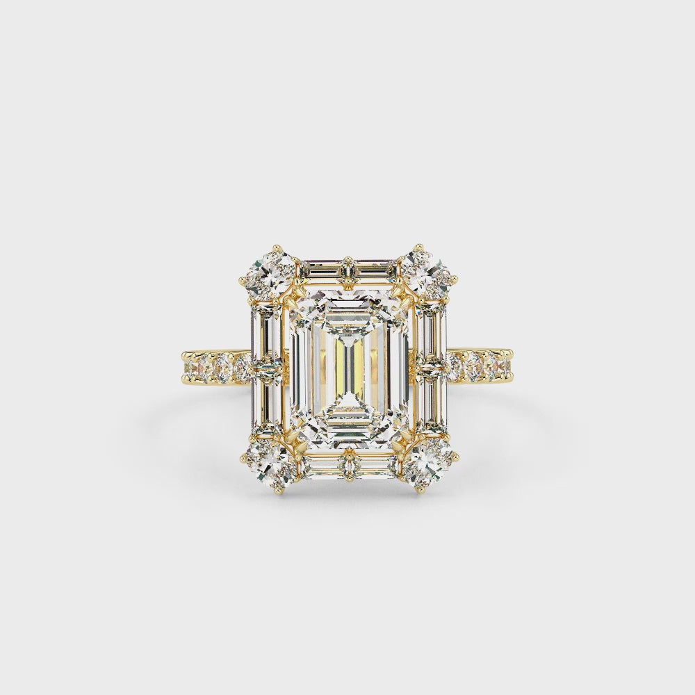 Vintage Emerald LGD Solitaire Ring-Yellow Gold