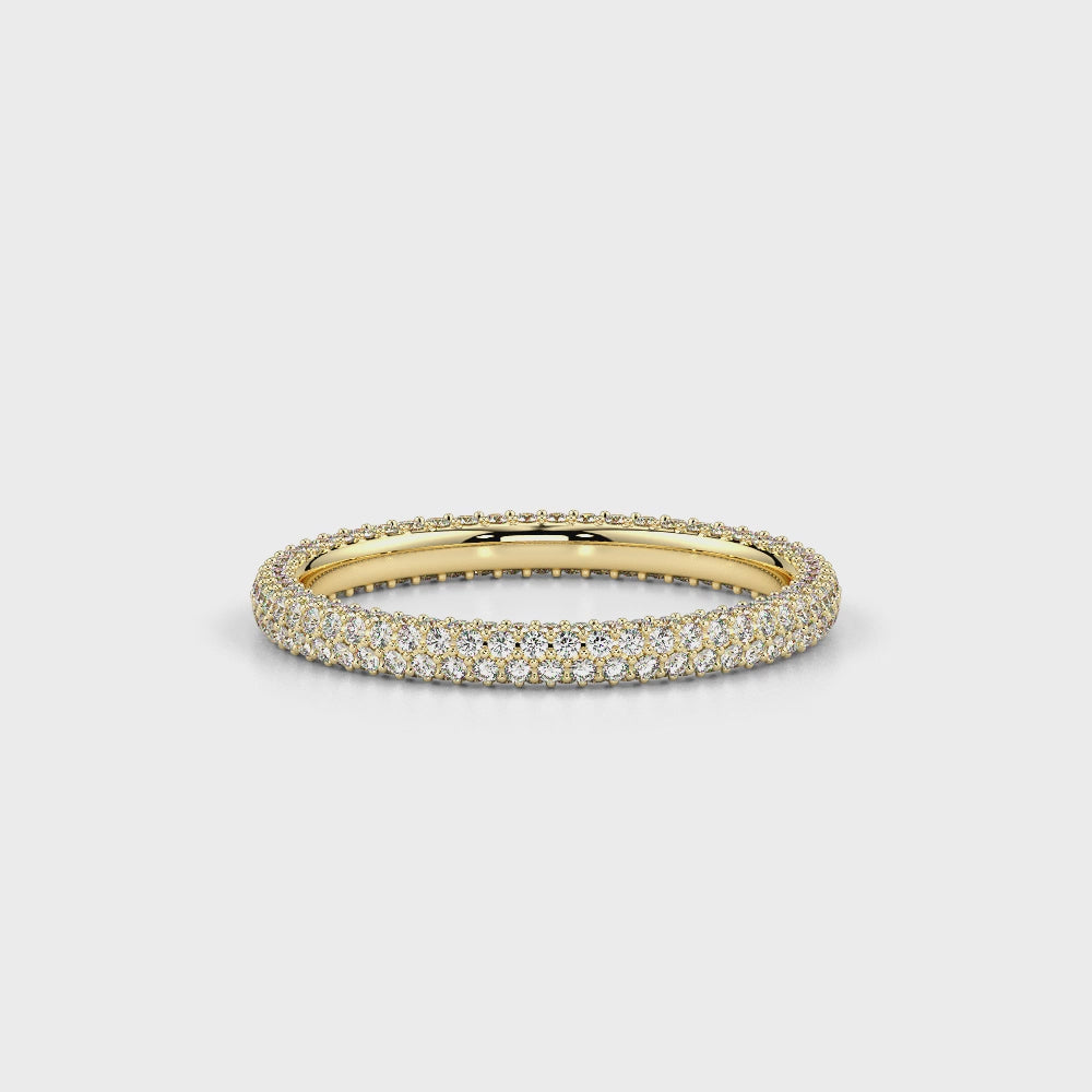 Twinkling Diamond Band-Yellow Gold