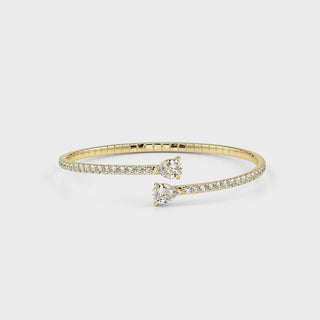 Pear Solitaire Diamond Bracelet-Yellow Gold