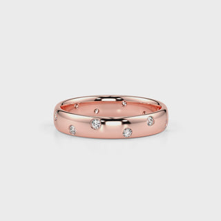 Bezel Set Diamond Band-Rose Gold