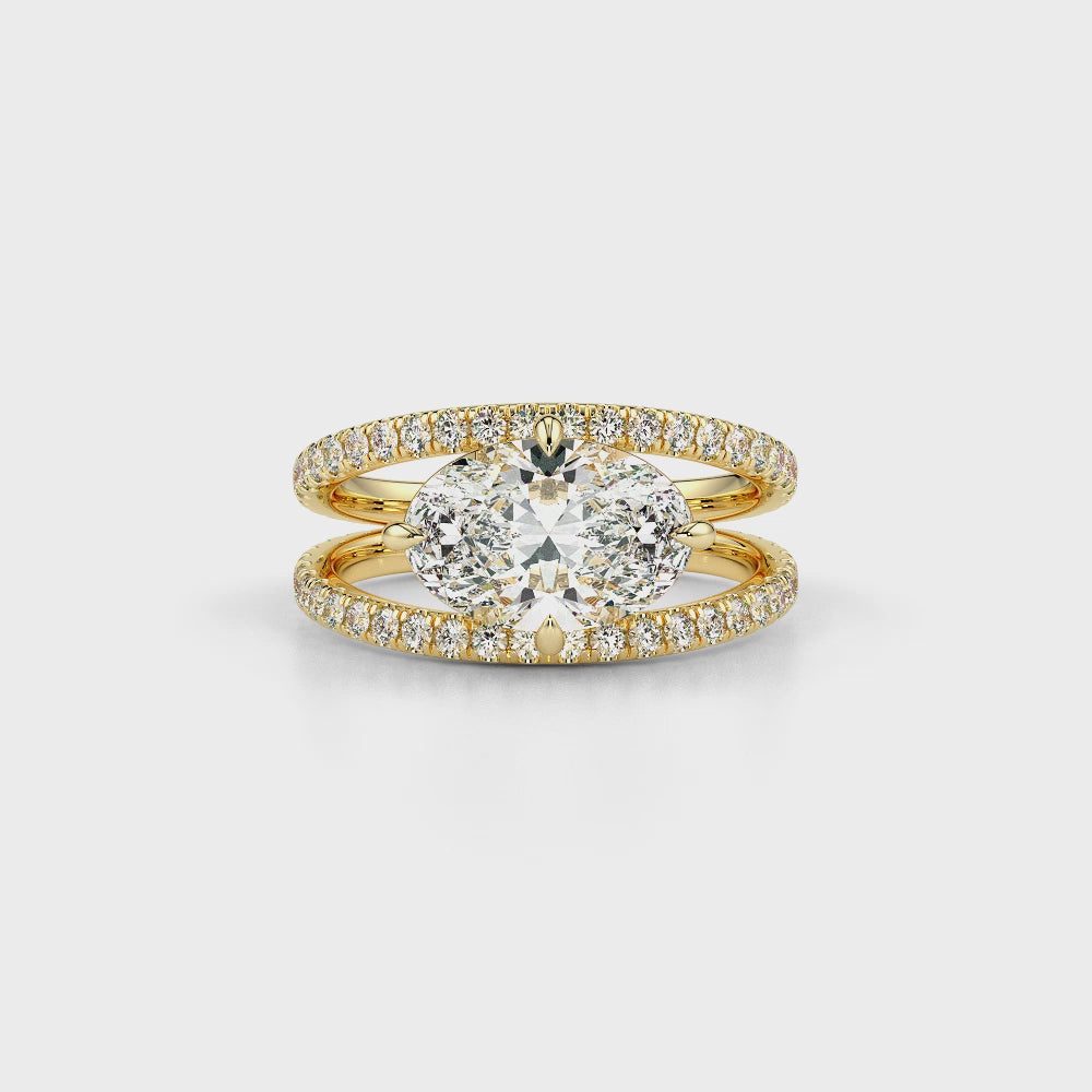 Luna Oval LGD Solitaire Ring-Yellow Gold