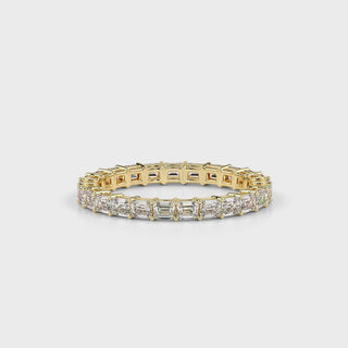Emerald Diamond Band-Yellow Gold