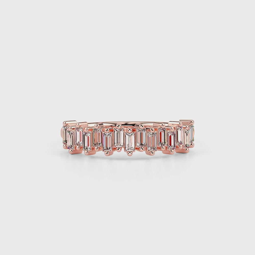 Baguette Diamond Band-Yellow Gold