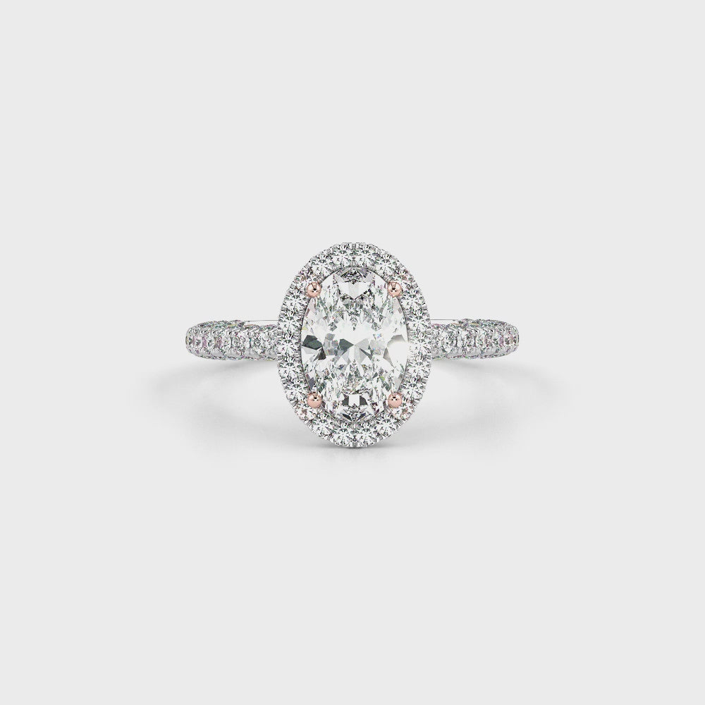 Serenity Halo LGD Solitaire Ring-White Gold