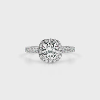 Sunburst Halo LGD Solitaire Ring-White Gold