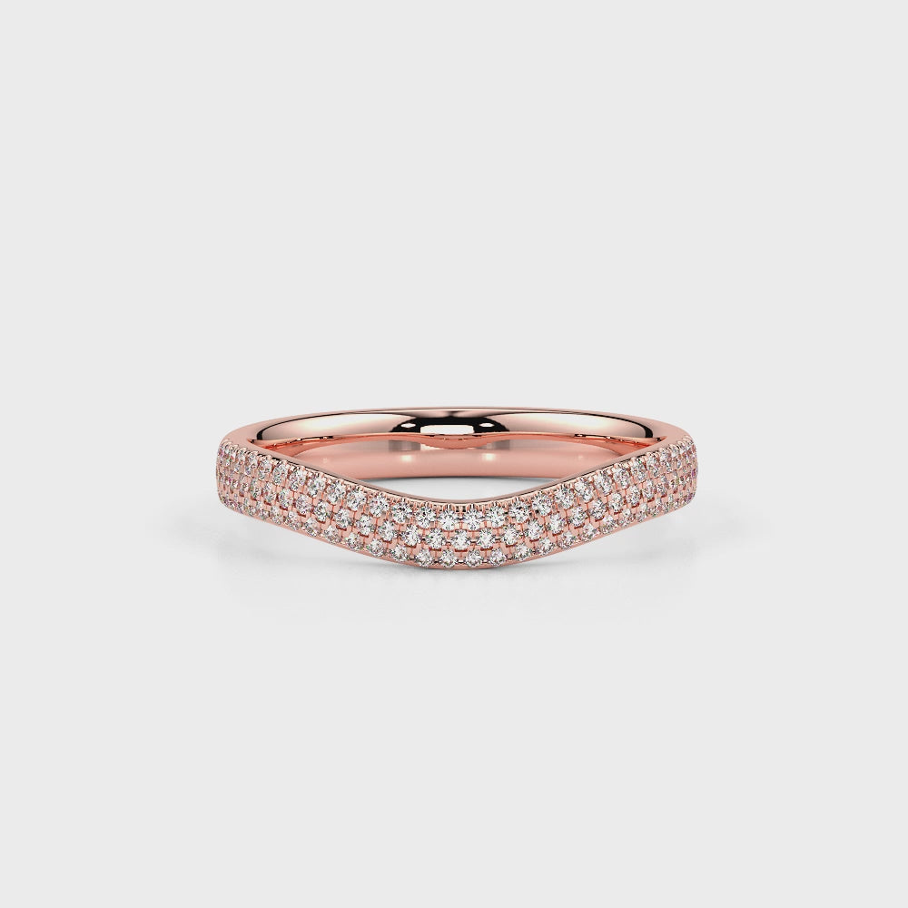 Contour Diamond Band-Rose Gold