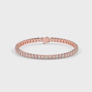 Oval LGD Solitaire Tennis Bracelet-Rose Gold