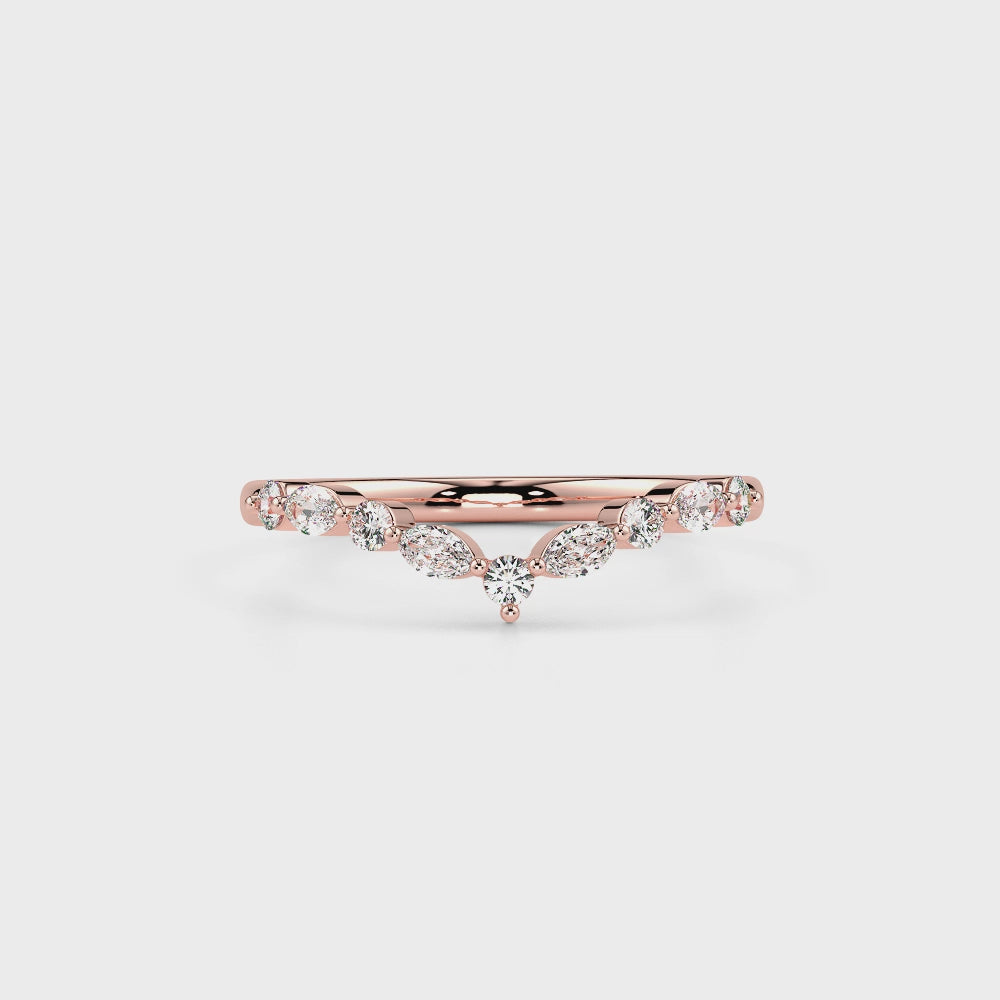 Crown Diamond Band-Rose Gold