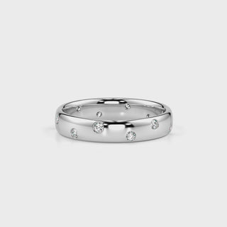 Bezel Set Diamond Band-White Gold