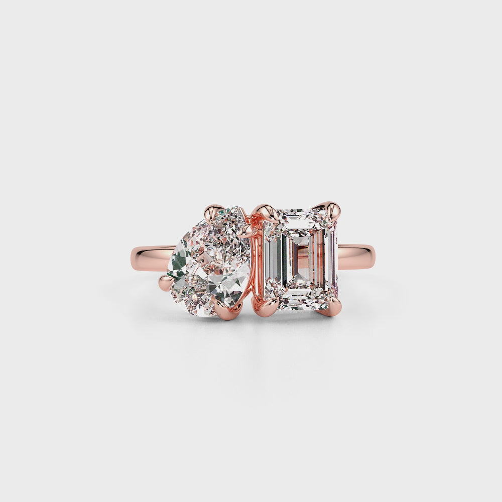 Sparkle LGD Solitaire Ring-Rose Gold