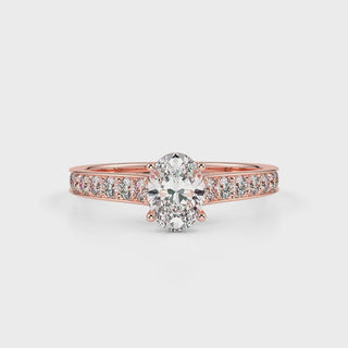 Oval LGD Solitaire Ring-Rose Gold