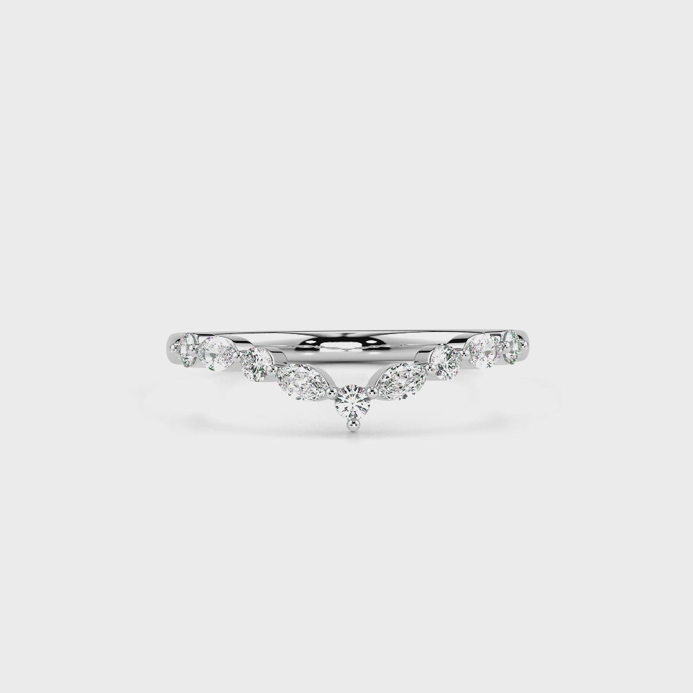Crown Diamond Band-White Gold