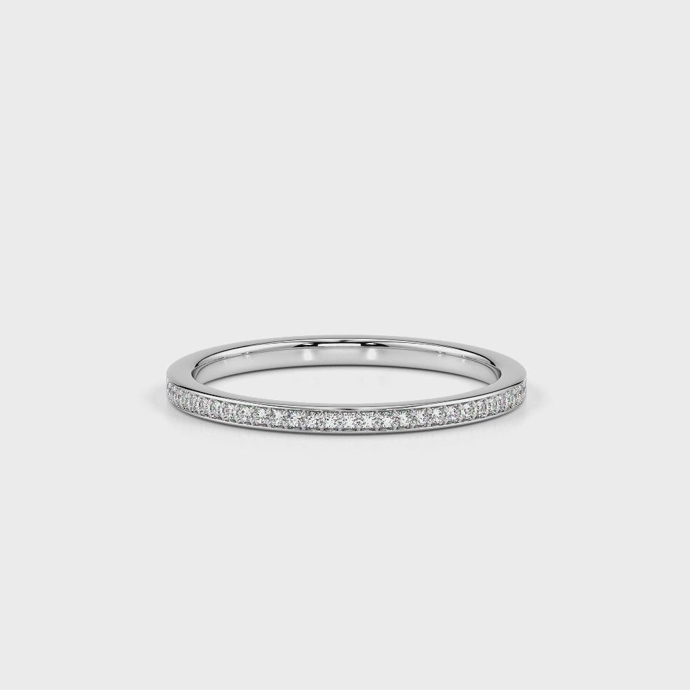 Stackable Diamond Band-White Gold