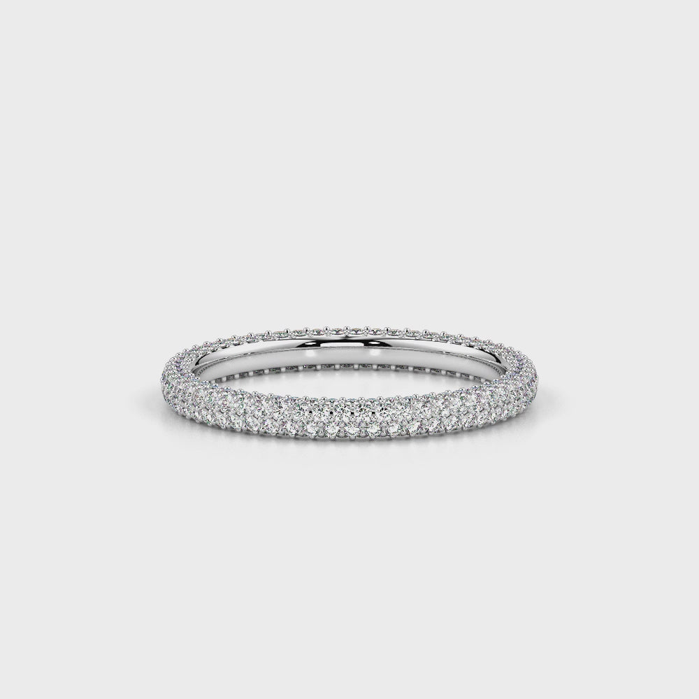 Twinkling Diamond Band-White Gold