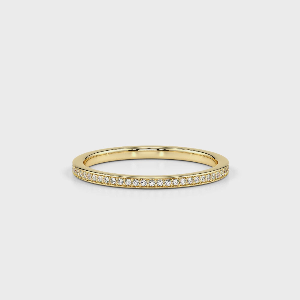 Stackable Diamond Band-Yellow Gold