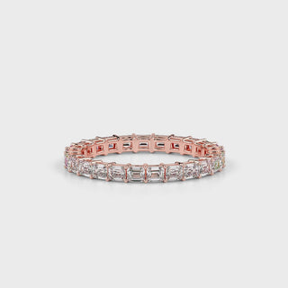 Emerald Diamond Band-Rose Gold